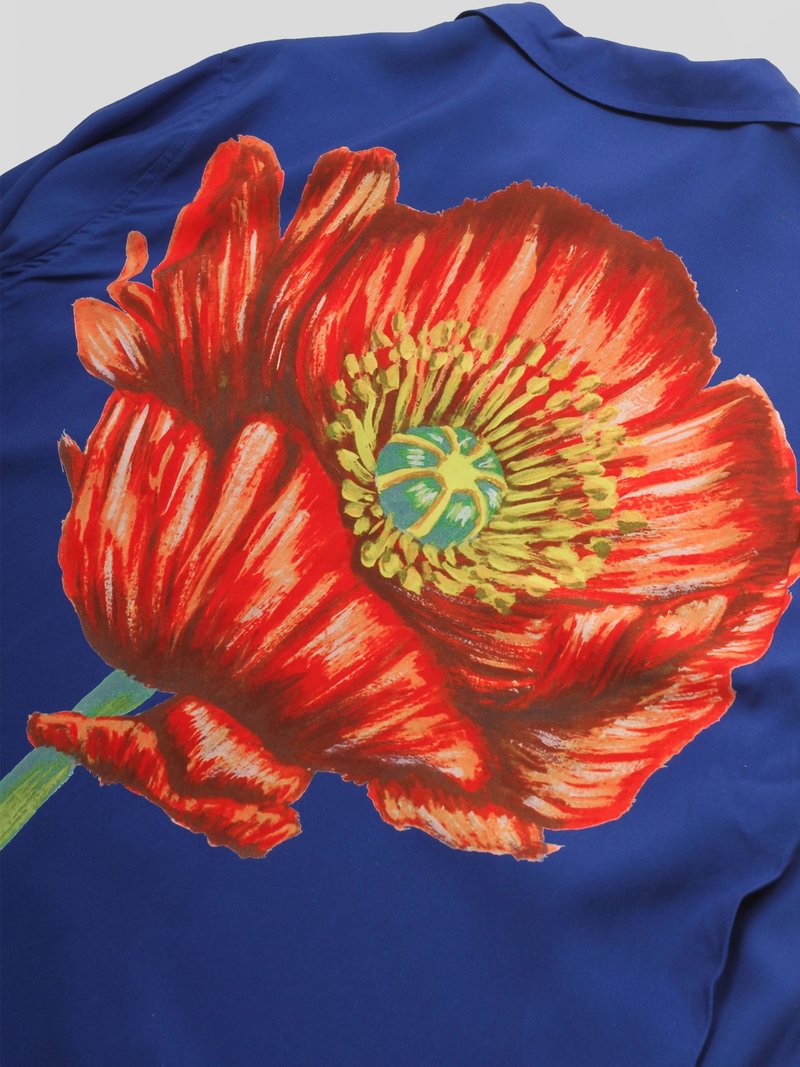 Stussy Big Poppy LS Shirt blue Garmentory