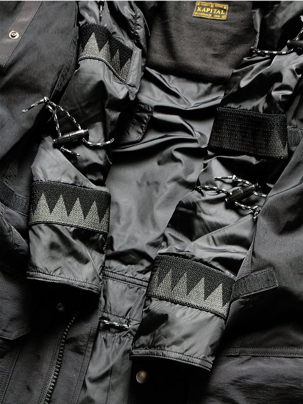 KAPITAL 60/40クロス KAMAKURAアノラックブルゾン ブラック Kapital Kamakura 60/40 Cloth Anorak Blouson - Black | Garmentory