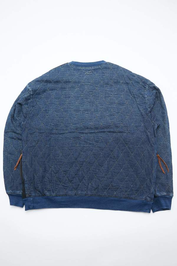 KAPITAL キャピタル　ニット　denim　トレーナー Kapital Fleece Knit x Denim Quilting Navy 2 Tones Big Sweater
