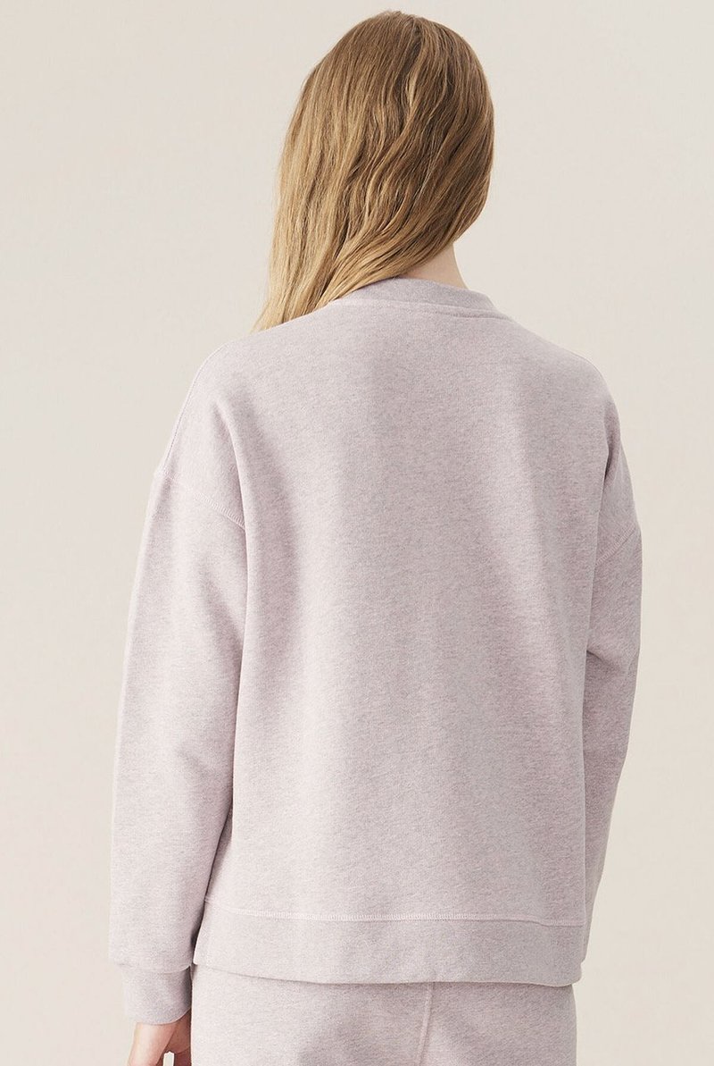Ganni Isoli Smiley Dropped Shoulder Sweatshirt - Lilac | Garmentory