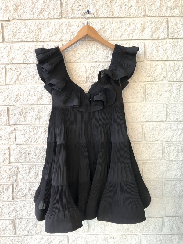 Zimmermann THE LOVESTRUCK PLEATED MINI dress - Black | Garmentory