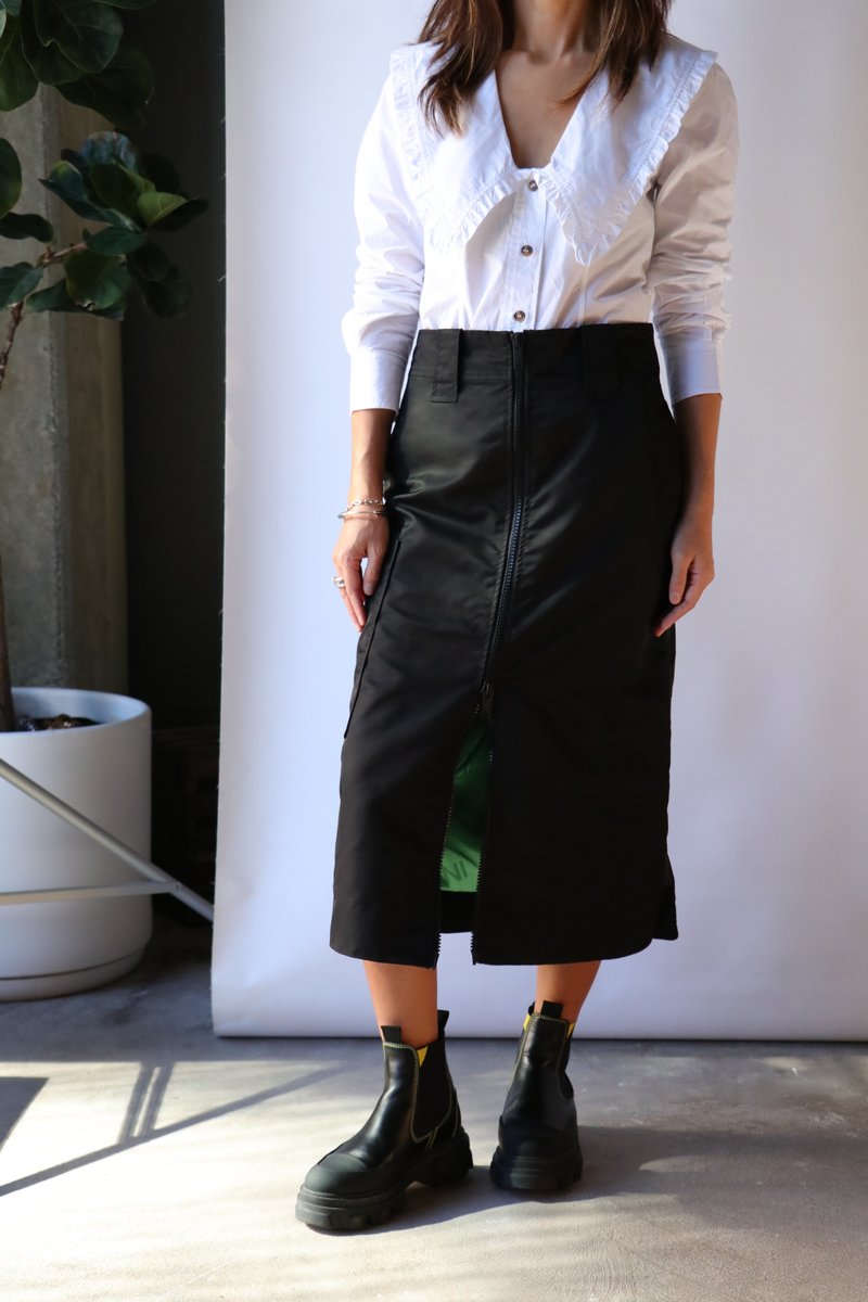 Ganni Outerwear Nylon Skirt - Black | Garmentory