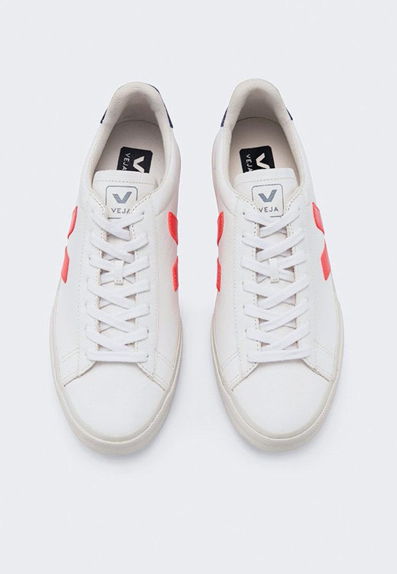 VEJA Campo Chromefree Leather Sneakers Extra White/Orange/Fluo