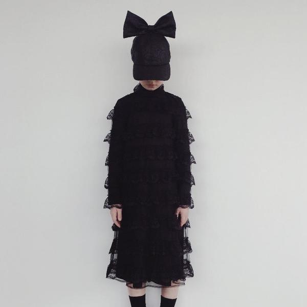Kids Caroline Bosmans Broderie Dress - Black Kids Caroline Bosmans Broderie Dress - Black