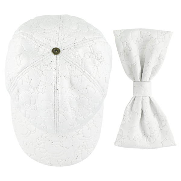 Kids Caroline Bosmans Cap With Bow - Matte White Kids Caroline Bosmans Cap With Bow - Matte White