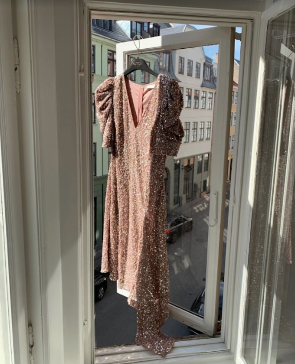 Notes du Nord Palma Drape Dress Rose Gold