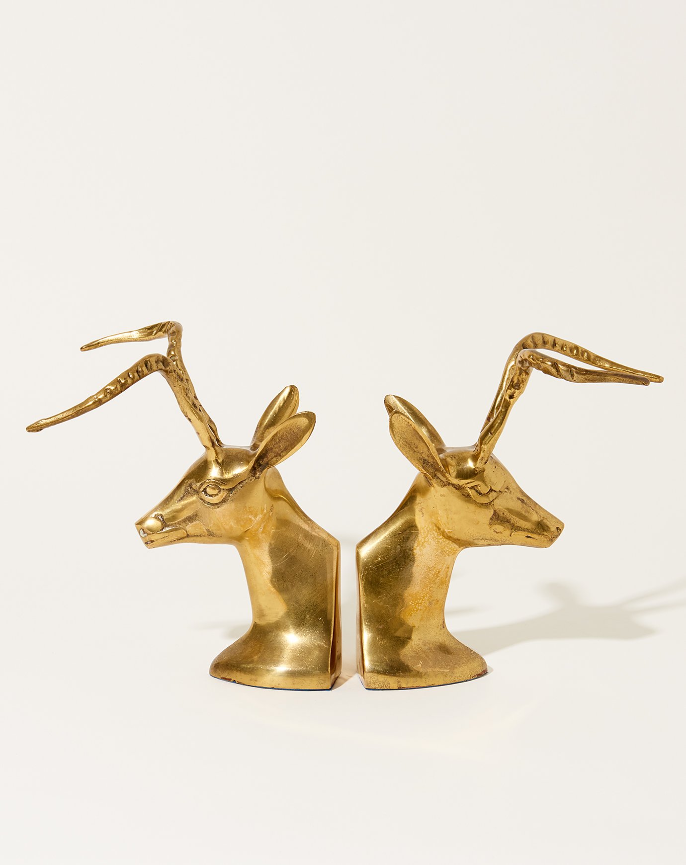 Vintage Gazelle Bookends Brass Garmentory