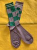 Marni Mismatched Check Socks - Green/Purple - Thumbnail 2