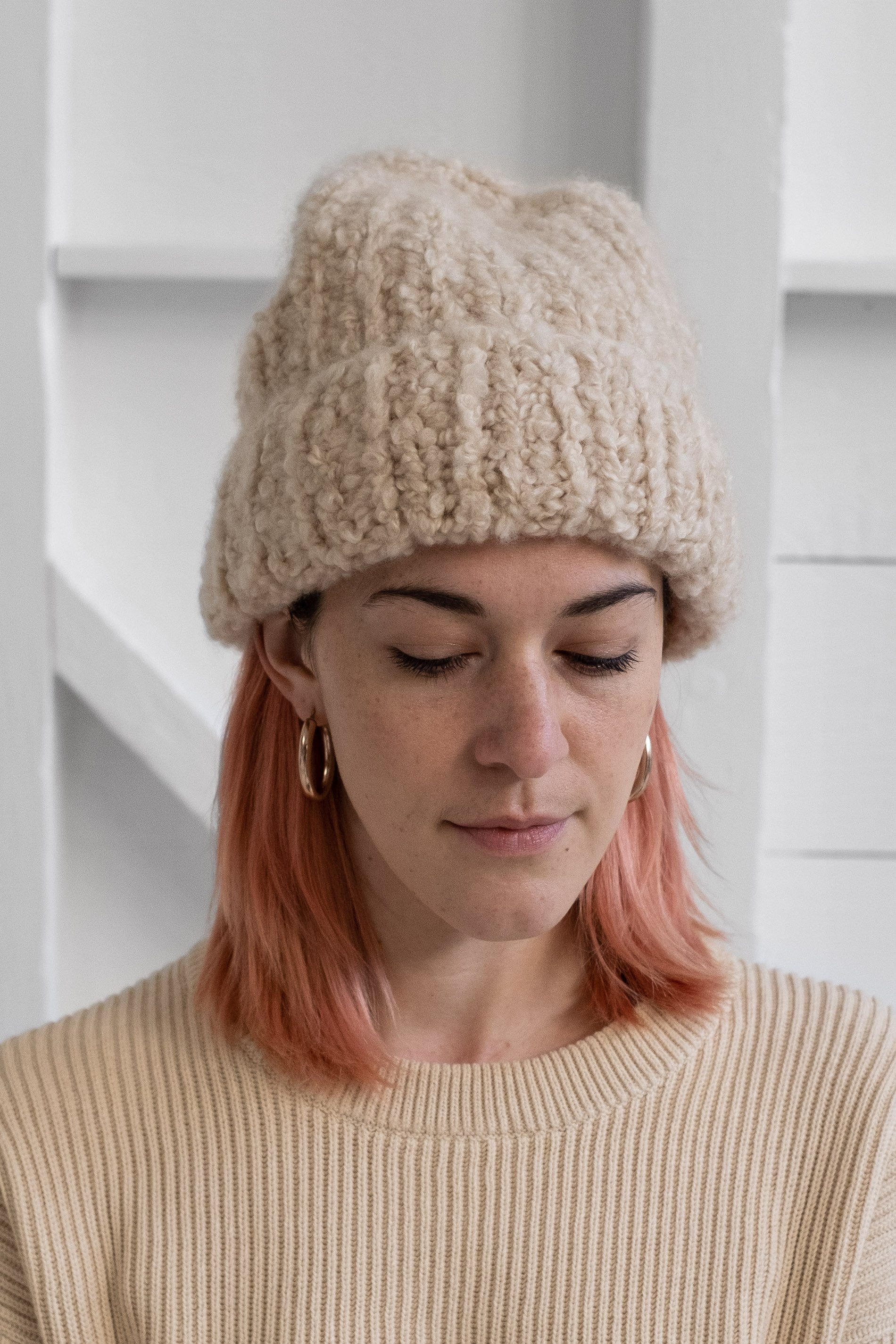 Karakoram CASHMERE BEANIE - LIGHT BEIGE 