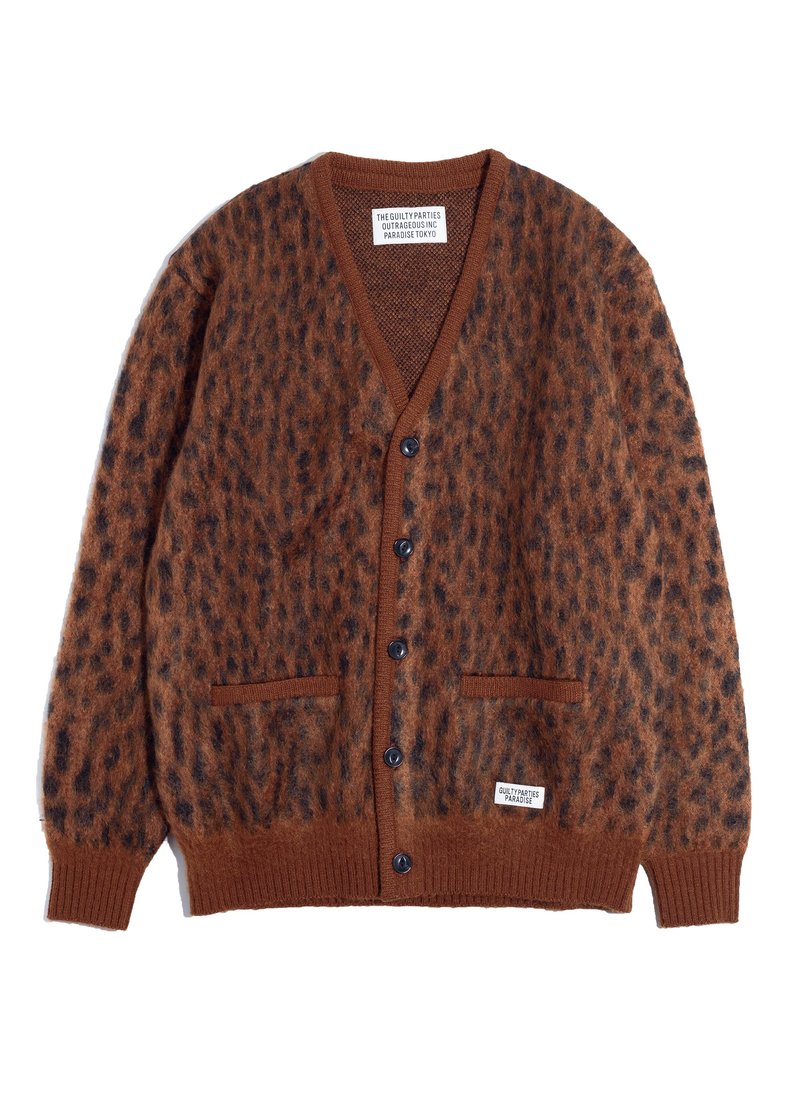 WACKO MARIA LEOPARD MOHAIR CARDIGAN XL