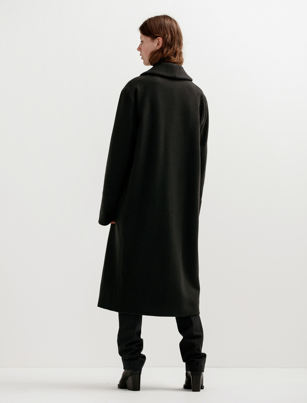 Lemaire Womens Kaftan Coat - Charcoal | Garmentory