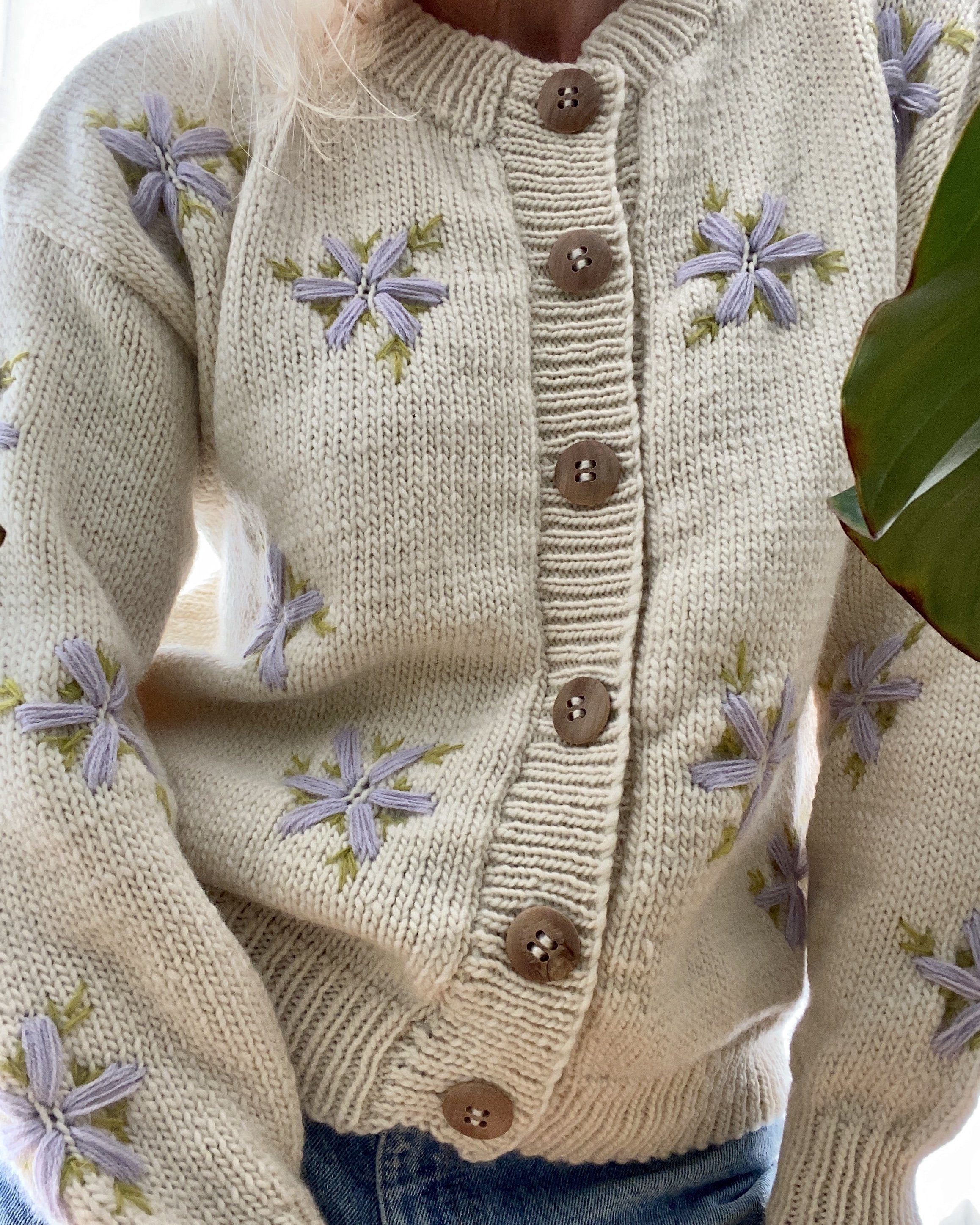 TACH CLOTHING Lucero Wool Embroidered Cardigan Cream Garmentory