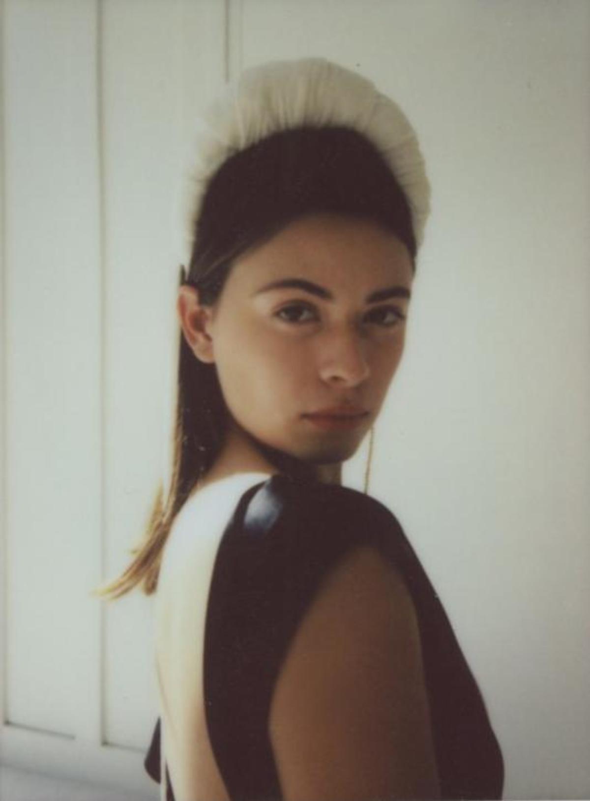 Kamperett Puff Velvet Headband with Ribbon Ivory Copy-of-Puff-Velvet-Headband-  main image 3