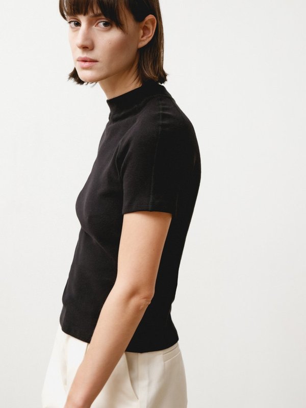 Priory Dive Tee - Stretch Knit Black Priory Dive Tee - Stretch Knit Black