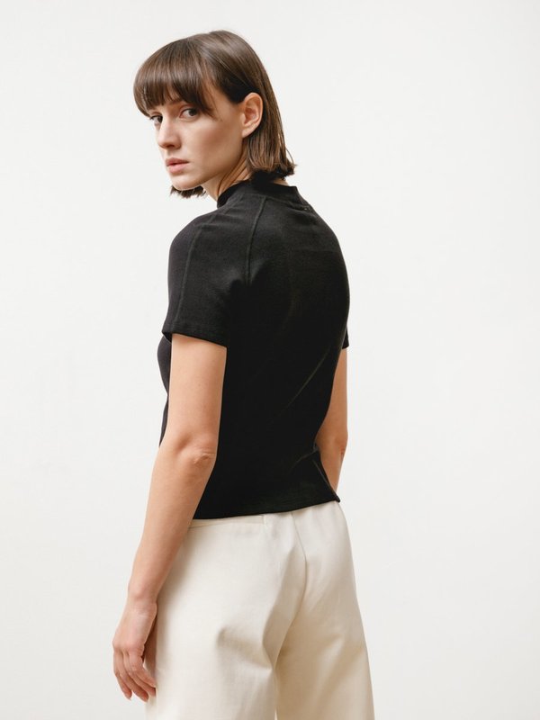 Priory Dive Tee - Stretch Knit Black Priory Dive Tee - Stretch Knit Black