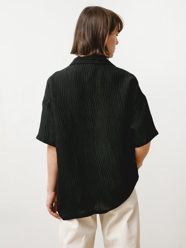 Priory Edition Silk Linen Shirt - Black Priory Edition Silk Linen Shirt - Black