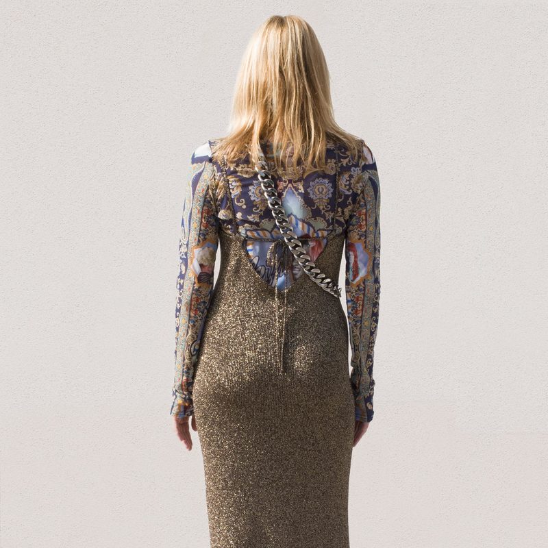 Ganni Glitter Knit Dress - Mole