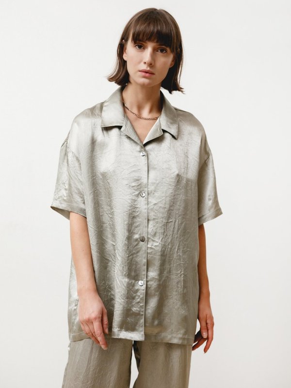 Priory Edition Shirt - Crushed Slinky Silver Priory Edition Shirt - Crushed Slinky Silver