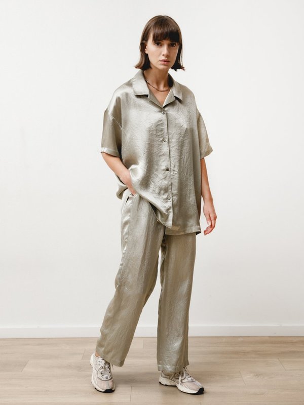 Priory Edition Shirt - Crushed Slinky Silver Priory Edition Shirt - Crushed Slinky Silver