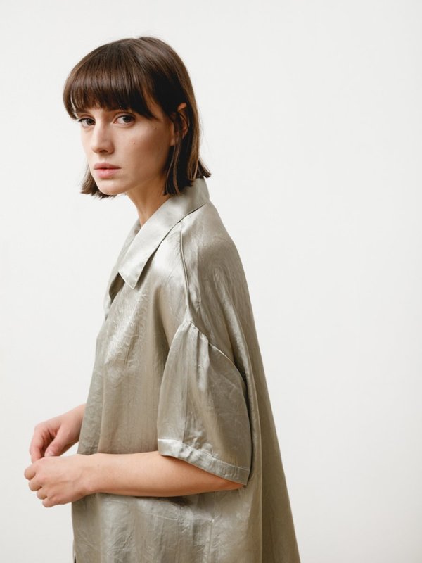 Priory Edition Shirt - Crushed Slinky Silver Priory Edition Shirt - Crushed Slinky Silver