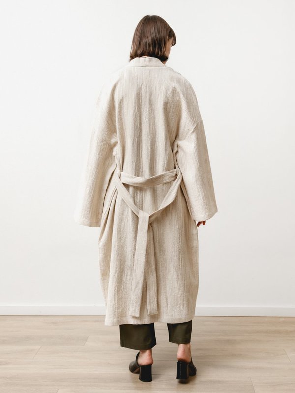 Priory Fan Robe - Natural Jacquard Cream Priory Fan Robe - Natural Jacquard Cream