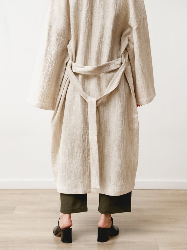 Priory Fan Robe - Natural Jacquard Cream Priory Fan Robe - Natural Jacquard Cream