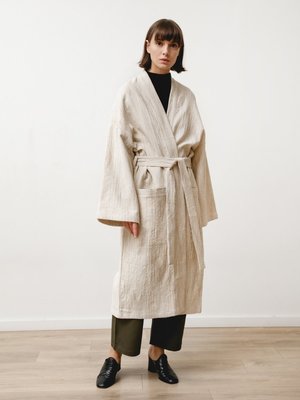 Priory Fan Robe - Natural Jacquard Cream Priory Fan Robe - Natural Jacquard Cream