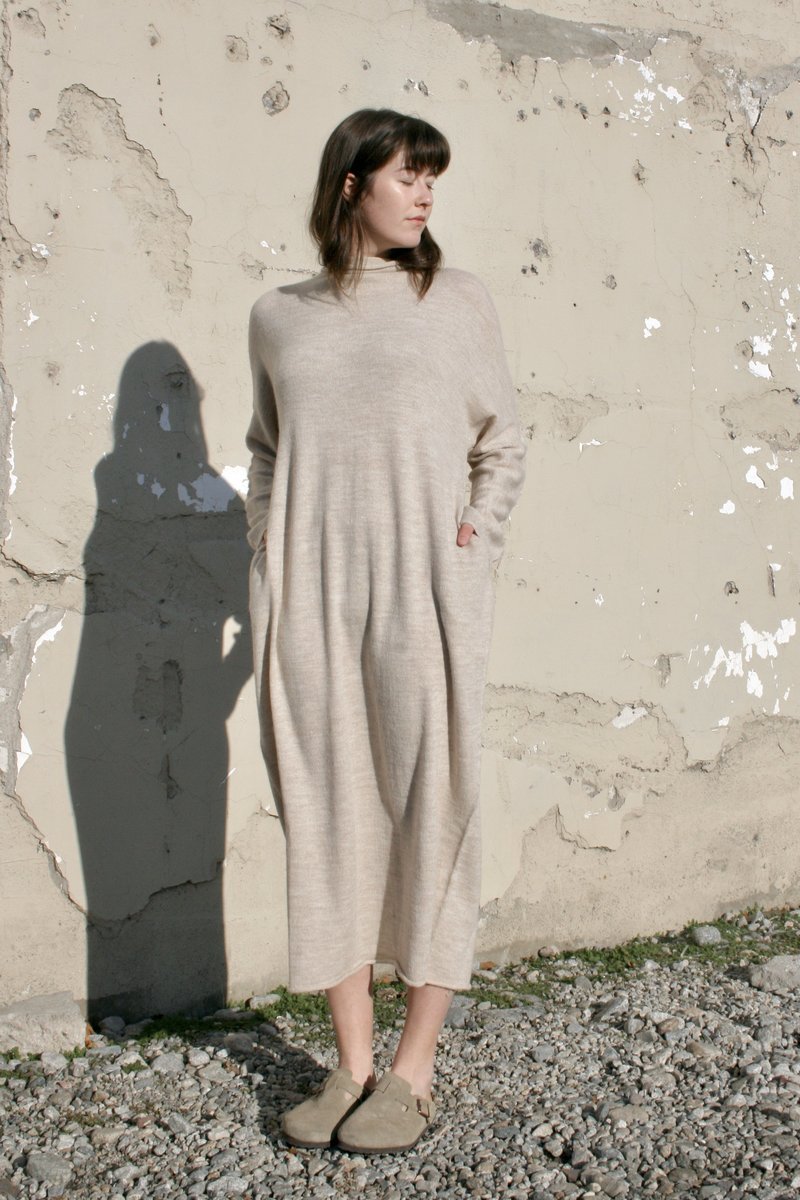 Lauren Manoogian Oversize Rollneck Dress - Hessian | Garmentory