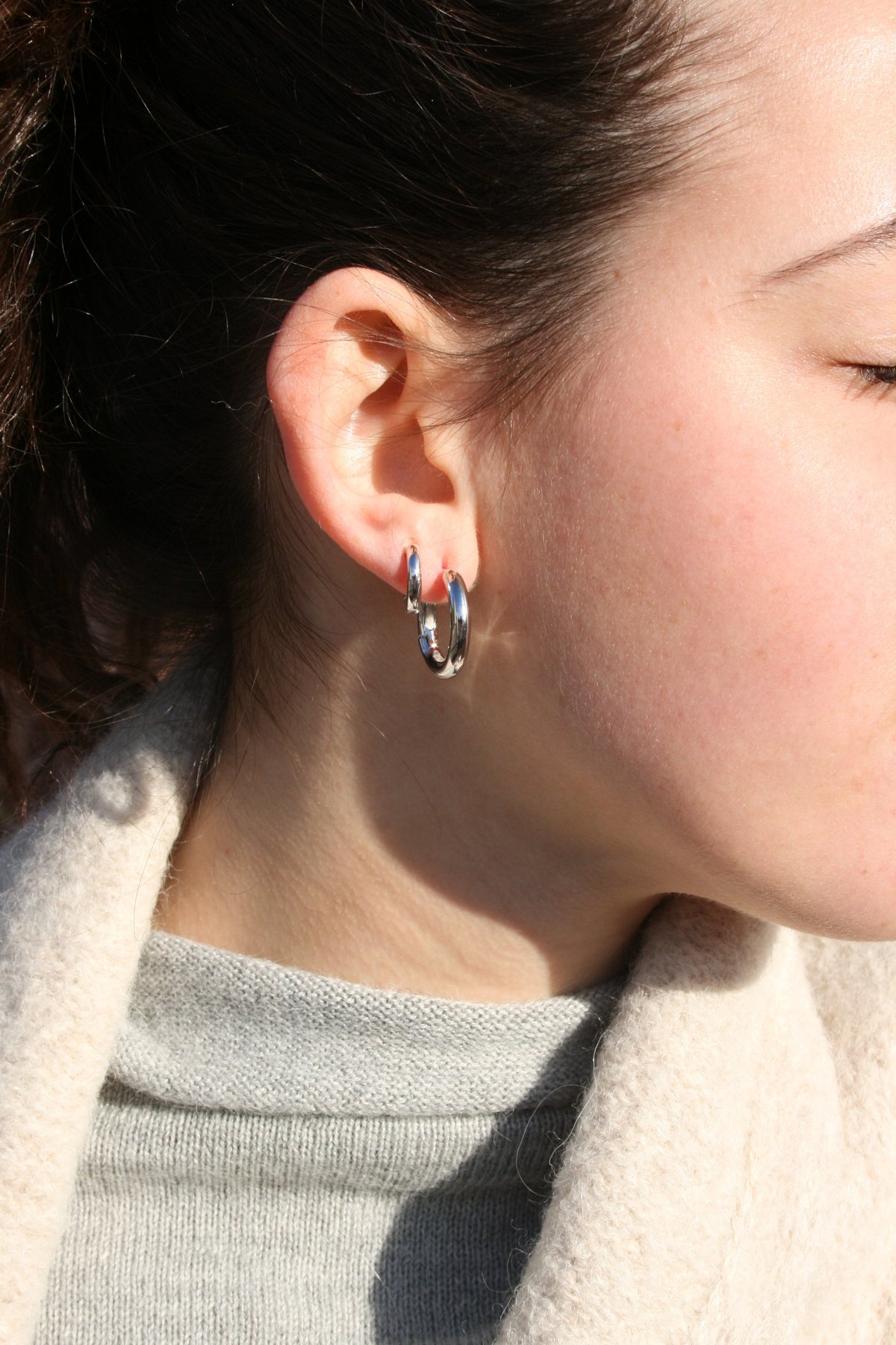 Machete Perfect Huggies Earrings Silver Garmentory