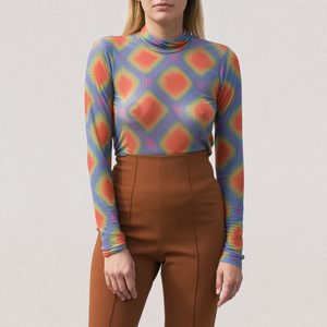 Stussy Spectrum Mesh Long Sleeve Tee - Blue/red/yellow | Garmentory