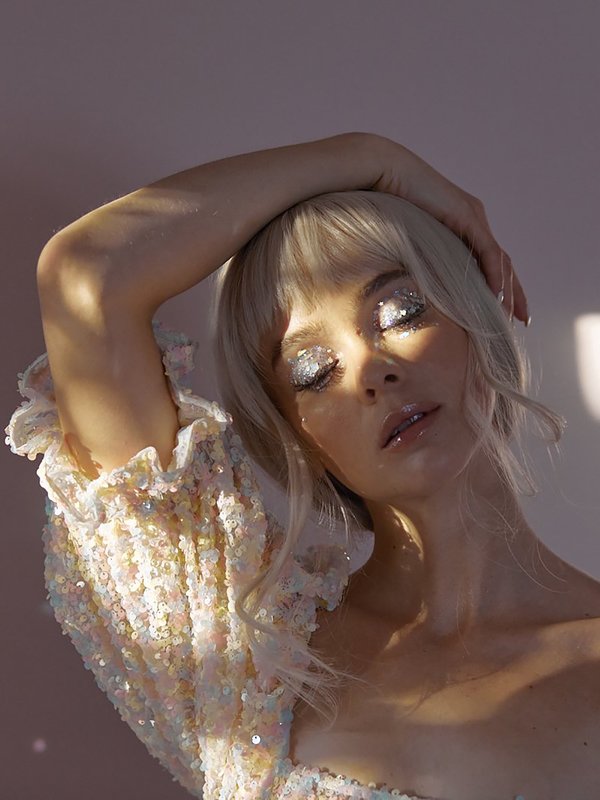 selkie rainbow sequin puff dress Selkie The Rainbow Sequin Puff Shipping December 13th