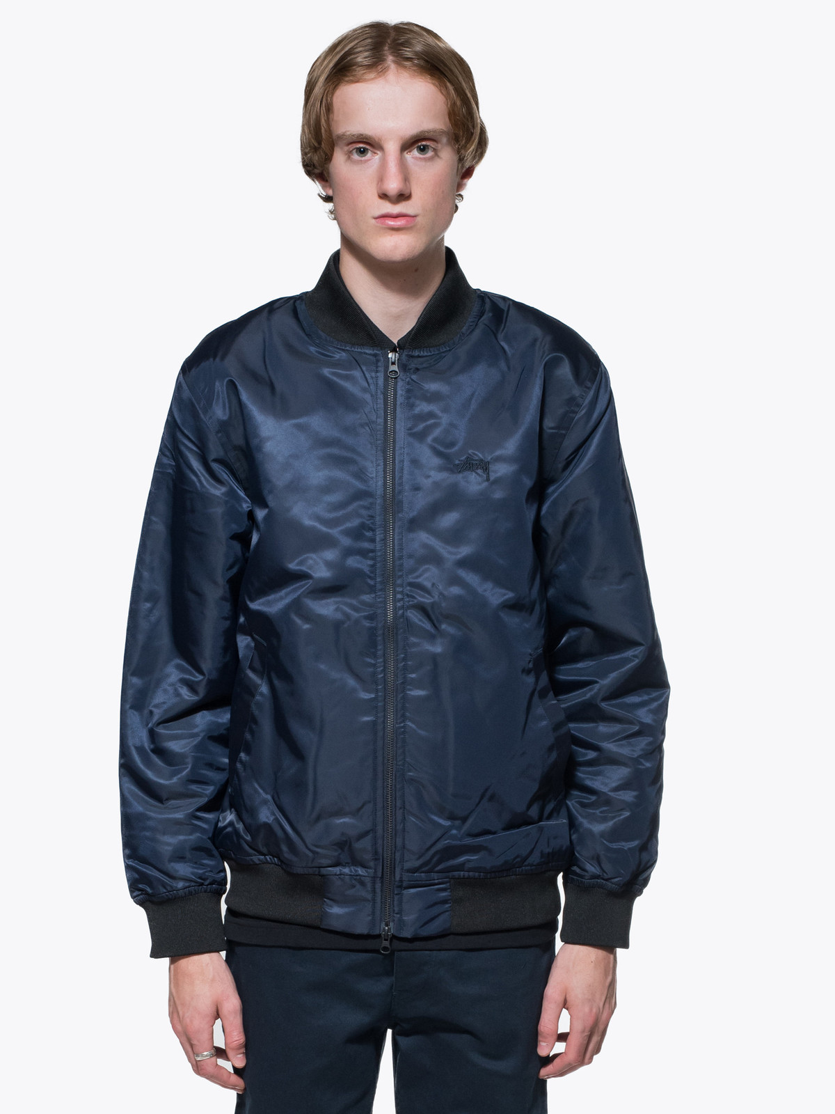 ステューシー 新品 STUSSY FLIGHT SATIN ボンバー MA-1 ジャケット L 