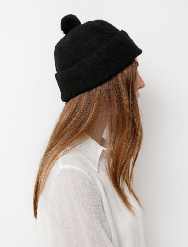 Margaret Howell MHL Felted Shetland Hat - Black | Garmentory