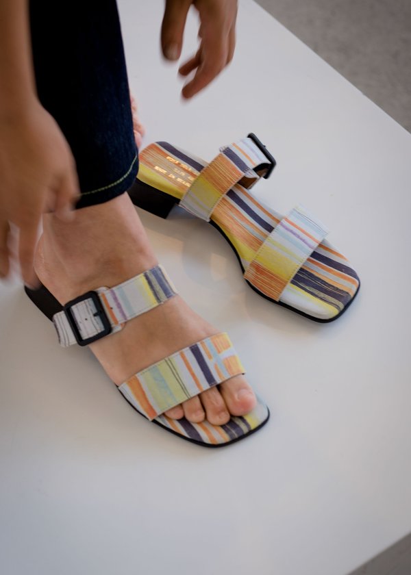 Post Sole Studio Double Up Sandal - Bright Stripe | Garmentory