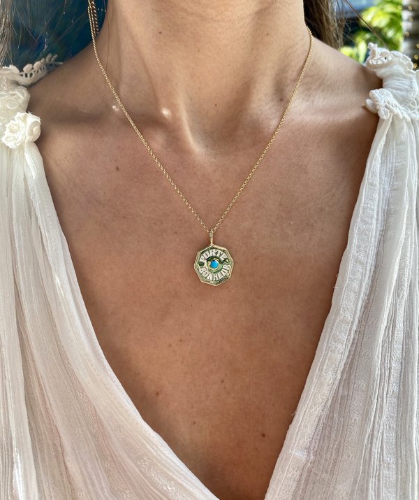 Marlo Laz Mini Porte Bonheur Enamel Coin Necklace | Garmentory