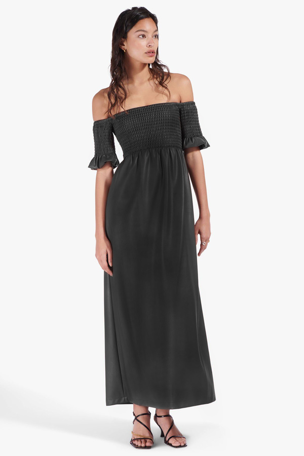 staud vegan leather dress Staud Mae Dress - Black