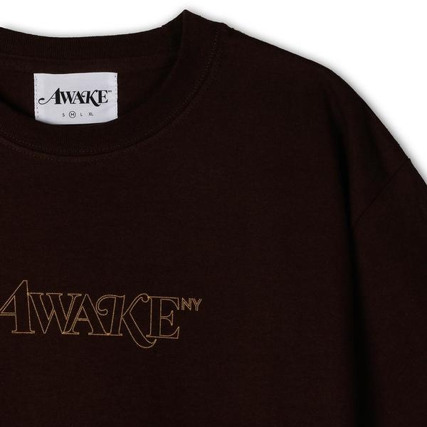 Awake NY Classic Outline Logo Tee shirt - Brown | Garmentory