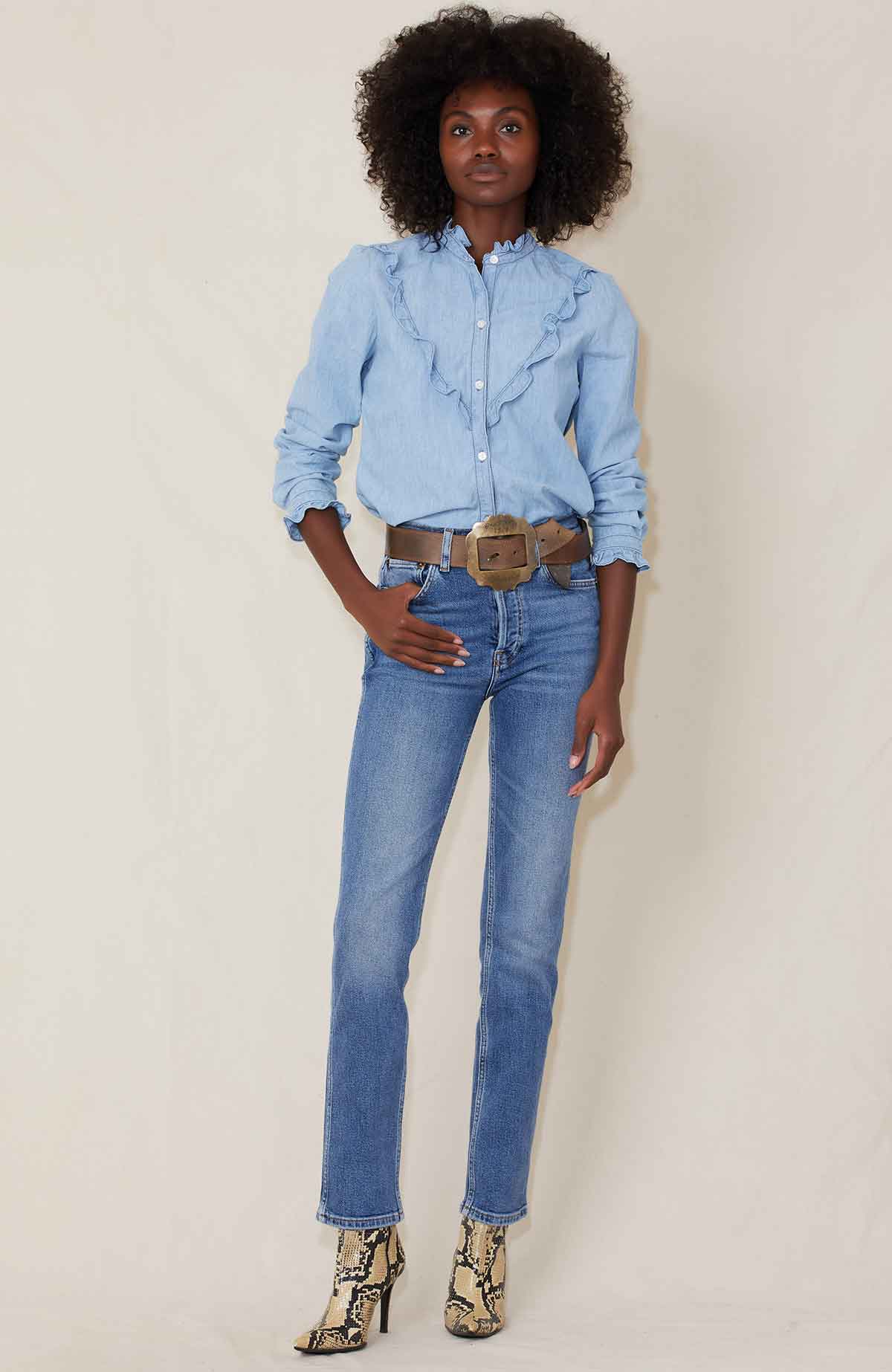 Nili Lotan Marcela Shirt - CHAMBRAY 