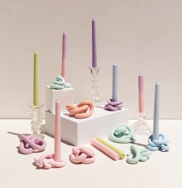 Arowm Knot Candle Holder - Lilac