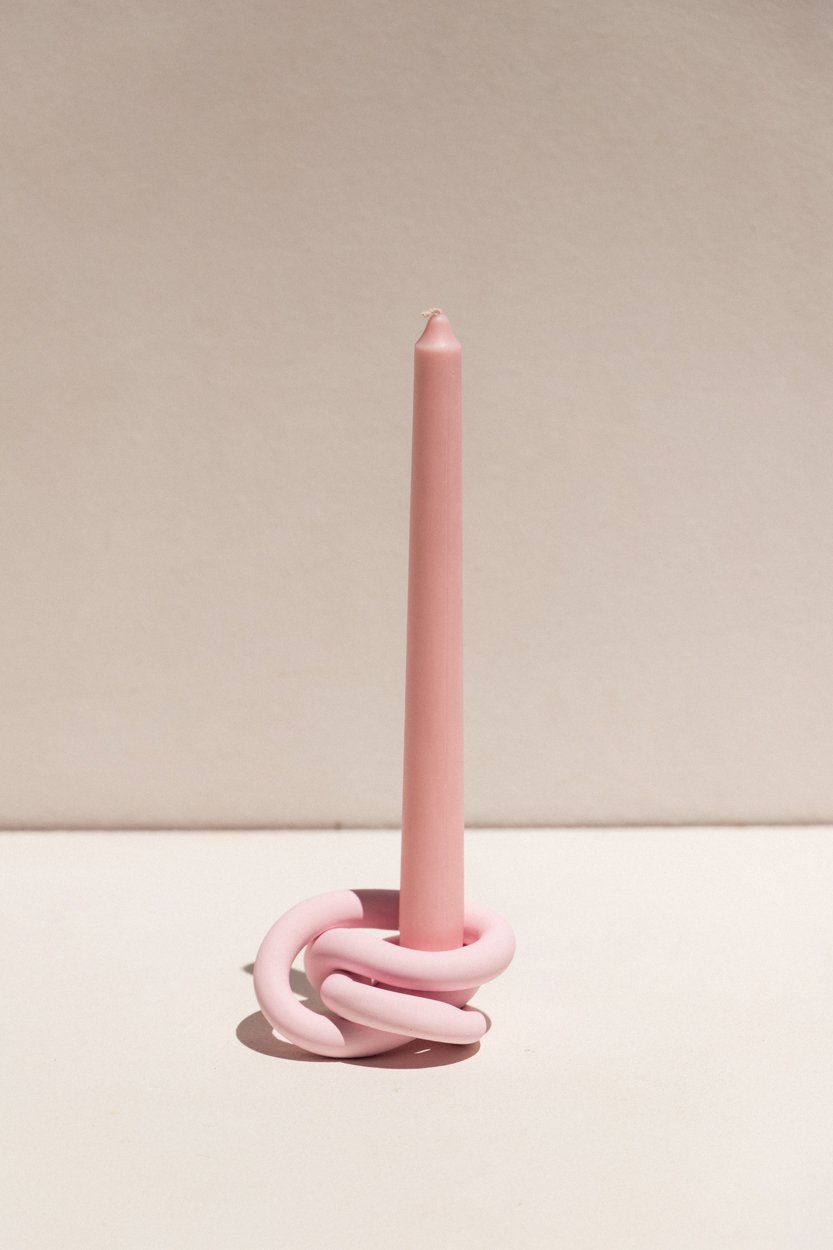 Arowm Knot Candle Holder Pink Garmentory