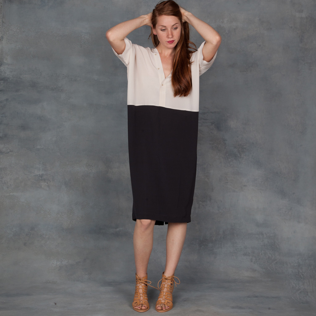 HUMANOID Suzy Silk Colorblock Duo Dress | Garmentory