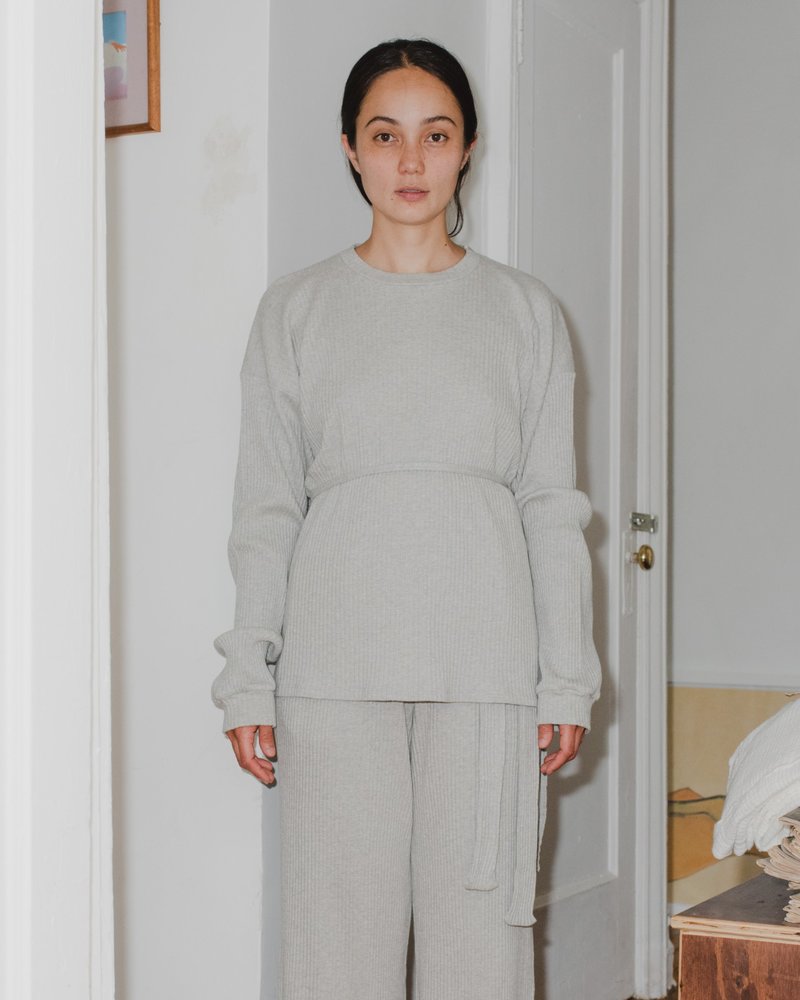 Baserange shaw long sleeve スウェット Shaw Long Sleeve in Off white | Organic cotton fleece | Baserange