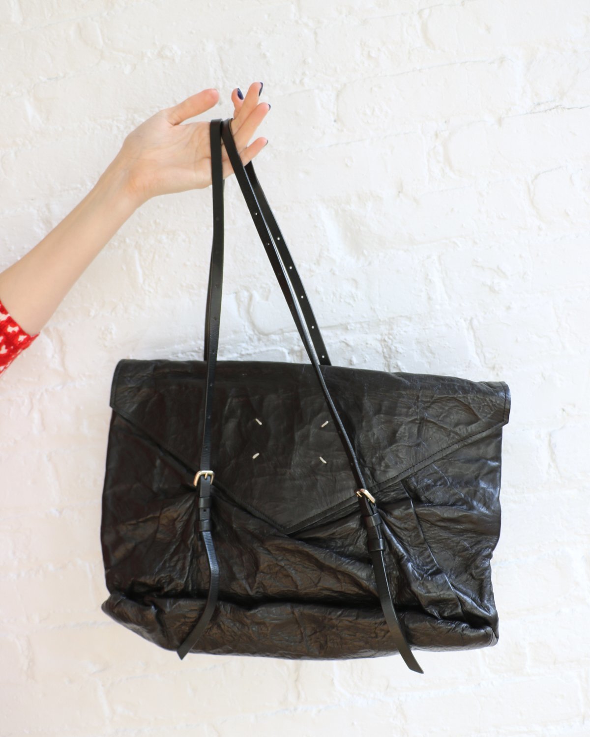 pre-loved] Maison Martin Margiela Envelope Shoulder Bag - Black