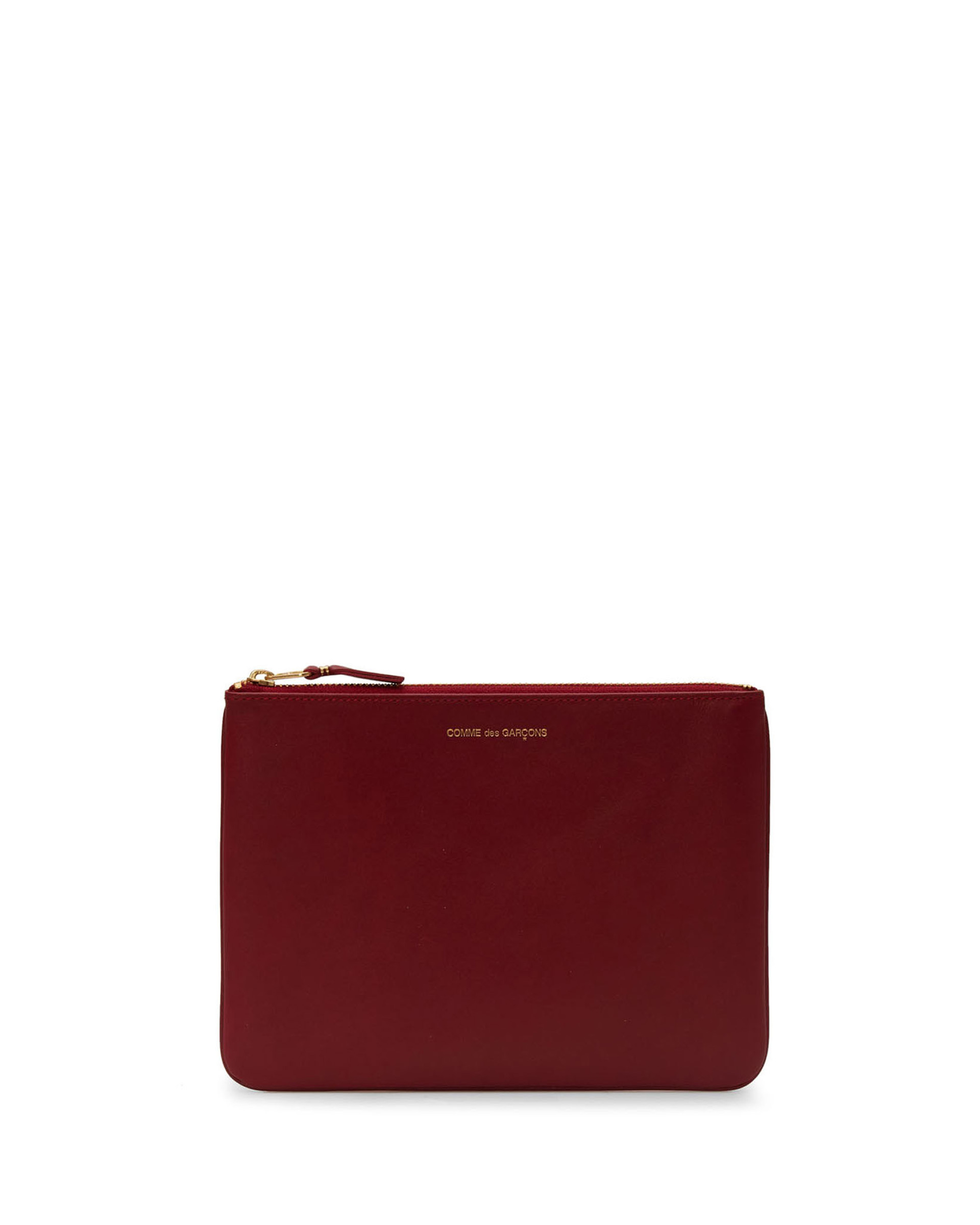 Unisex Comme des Garçons Leather Clutch Bag Dark Red Garmentory