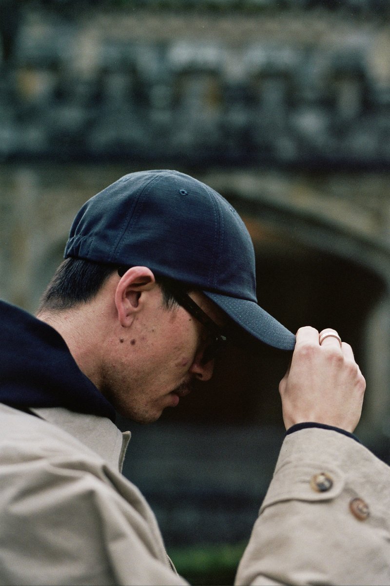 Found Feather 6 Panel Reverse Cotton Sateen Baseball Hat - Navy