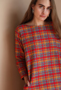 Me and Arrow Fuzzy Red Plaid Dress Me and Arrow Fuzzy Red Plaid Dress
