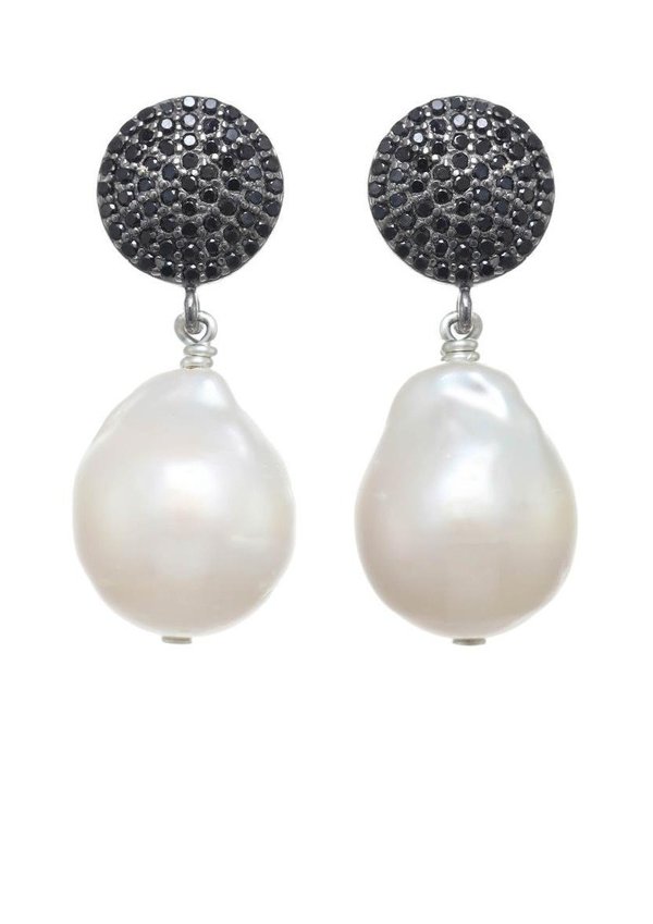Margo Morrison Small Baroque Pearl and Spinel Earrings Margo Morrison Small Baroque Pearl and Spinel Earrings