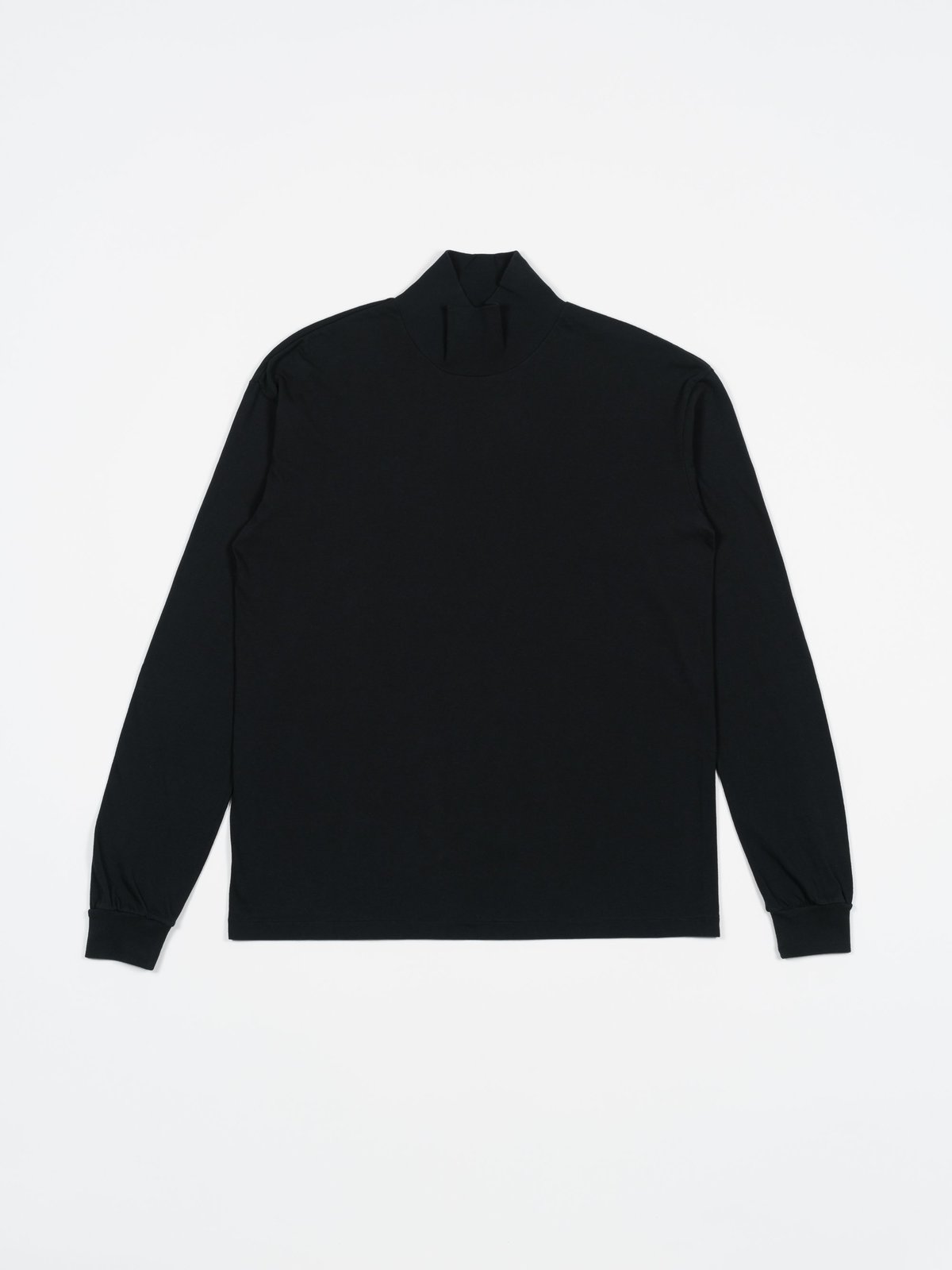 Auralee Seamless Hi Neck L/S Tee - Black | Garmentory