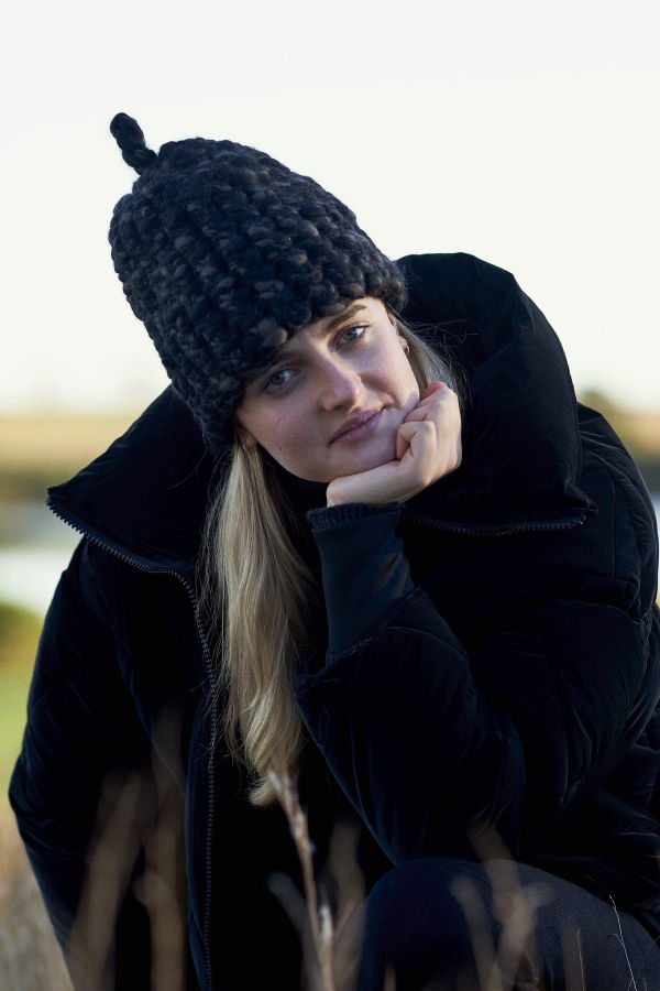 Mischa Lampert store blend sparkle nip beanies - Black carbon