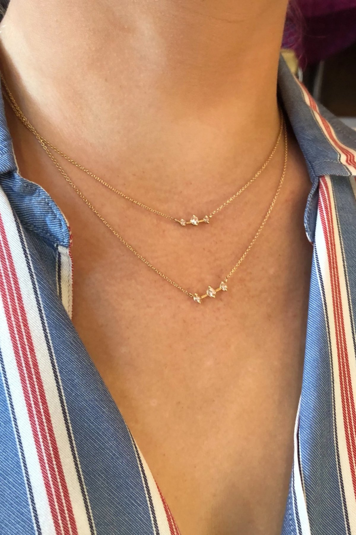 Valley Rose Orion's Belt Necklace White Sapphire Garmentory